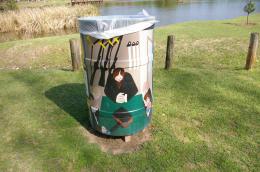 Painted Trash Bin