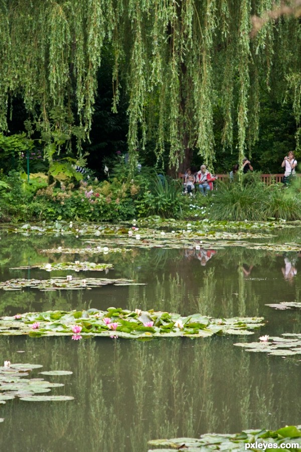 Creation of Monet, Bridge over Water Lilies: Step 1