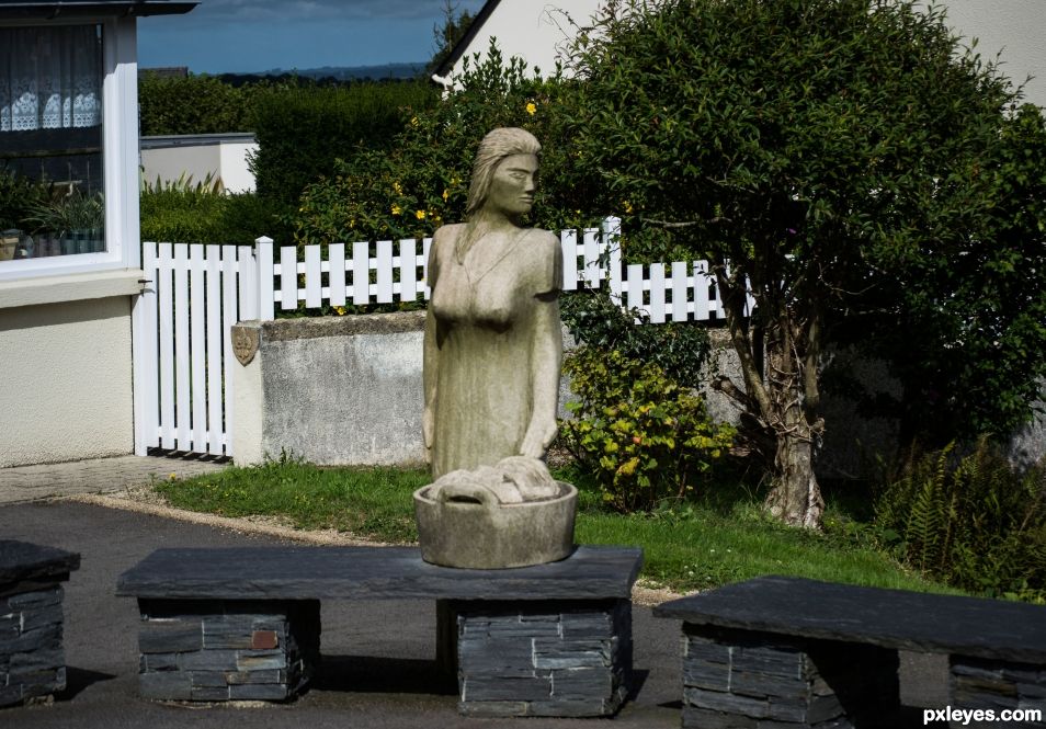 The washerwoman, schist bench