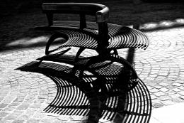 Lonely bench in the square