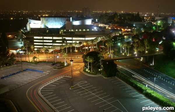 Empty parking lot @ night