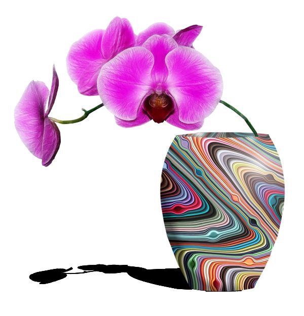 Creation of Painted Vase and Lonely Orchid: Step 11
