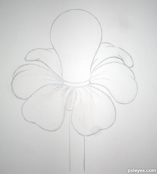 Creation of a bright flower: Step 2