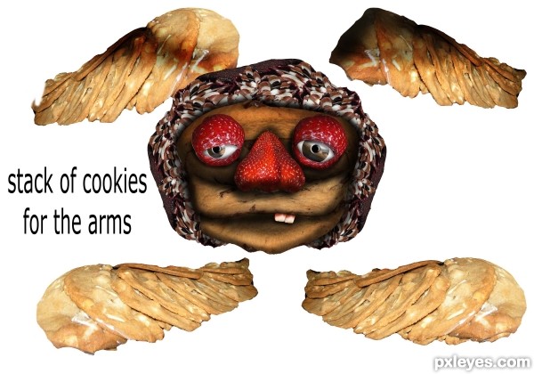 Creation of Strawberry Cookie Brownie Man: Step 9