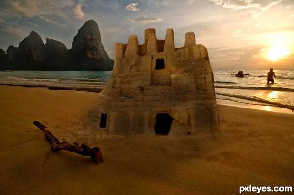 Creation of Castle at Sunset: Step 11