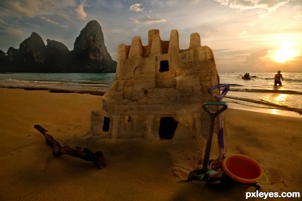 Creation of Castle at Sunset: Step 12