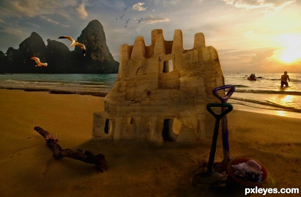 Creation of Castle at Sunset: Step 13