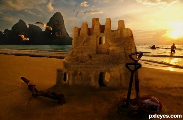 Creation of Castle at Sunset: Step 14