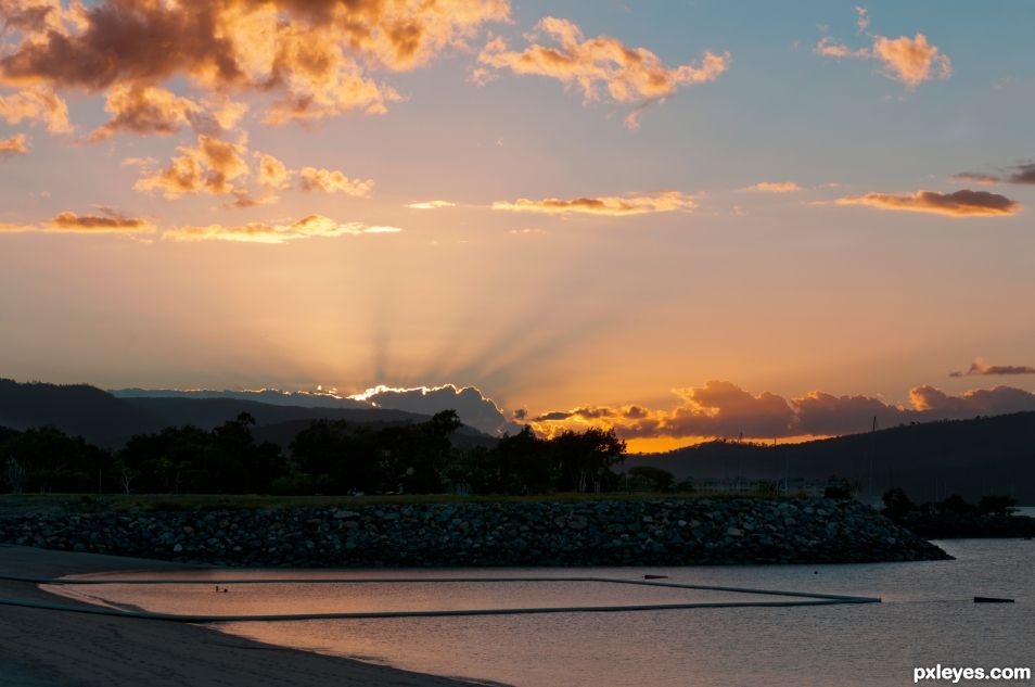 Sunset Over The Beach