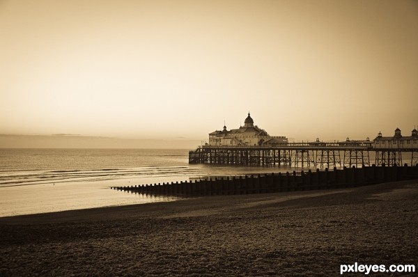 pier in sephia