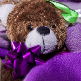 TeddyBearWrappedinPurpleScarf