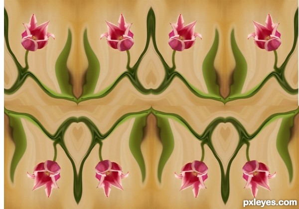 Creation of Tulips on Canvas: Step 2
