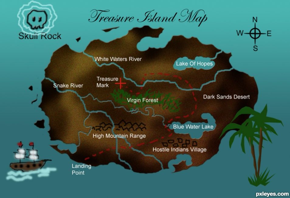 Creation of Treasure Island Map: Final Result