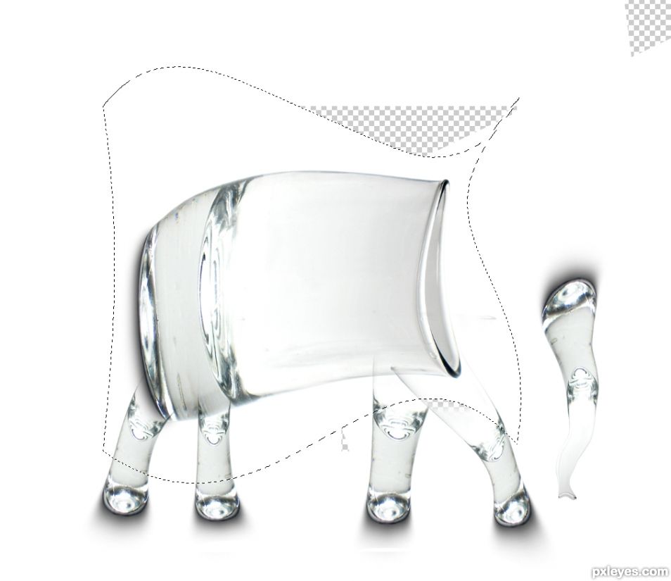 Creation of Elephants made out of glass: Step 2