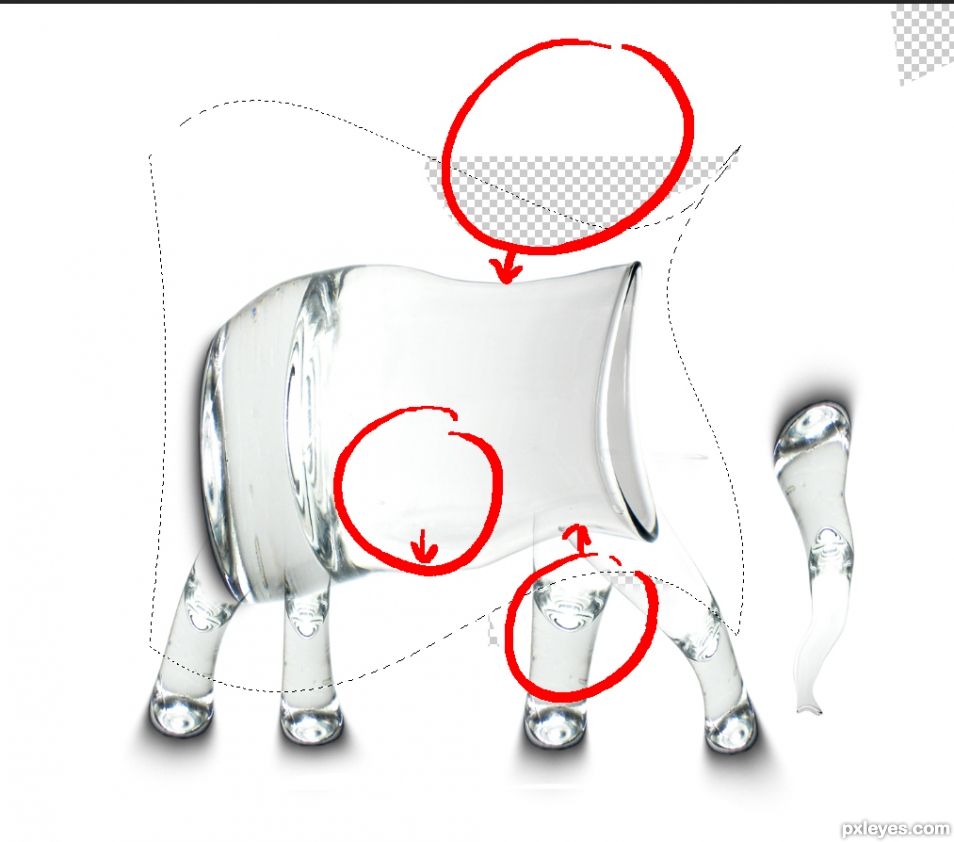 Creation of Elephants made out of glass: Step 3