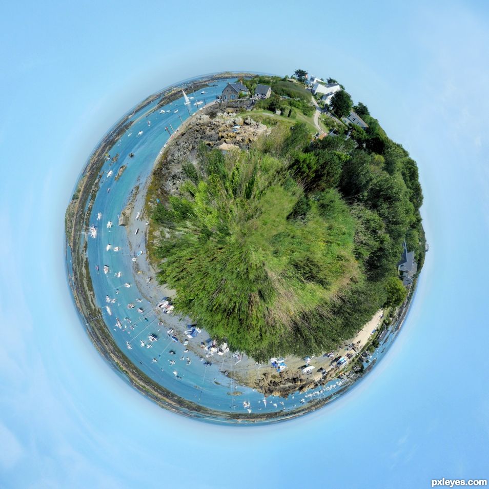 Creation of Little planet at low tide: Final Result