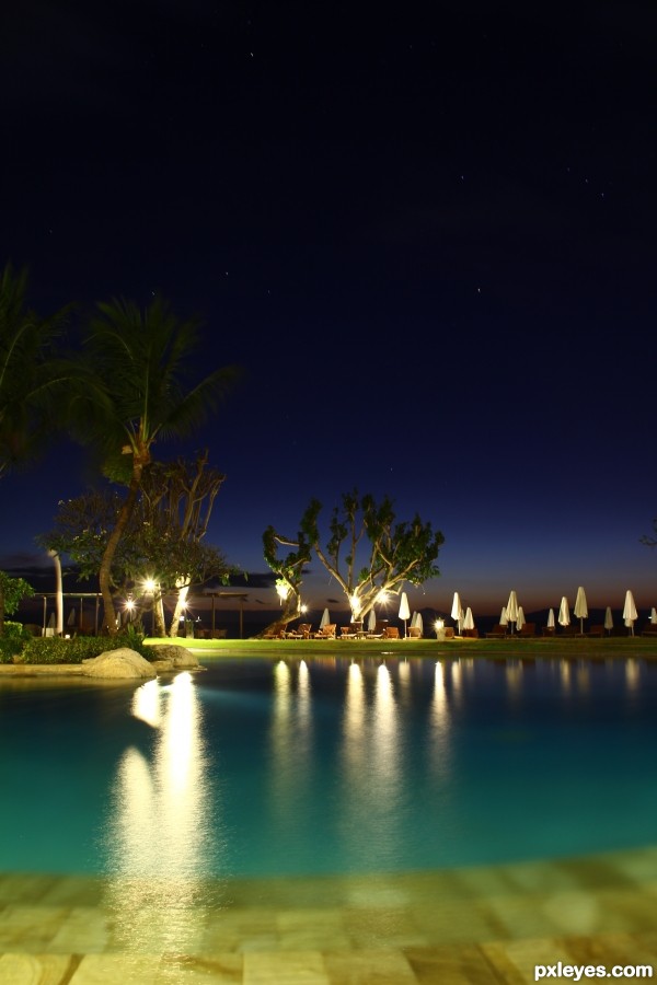 Pool at night