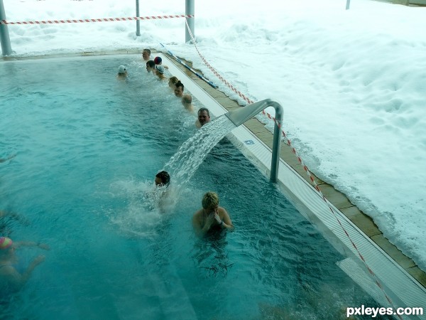 Hot springs in winter