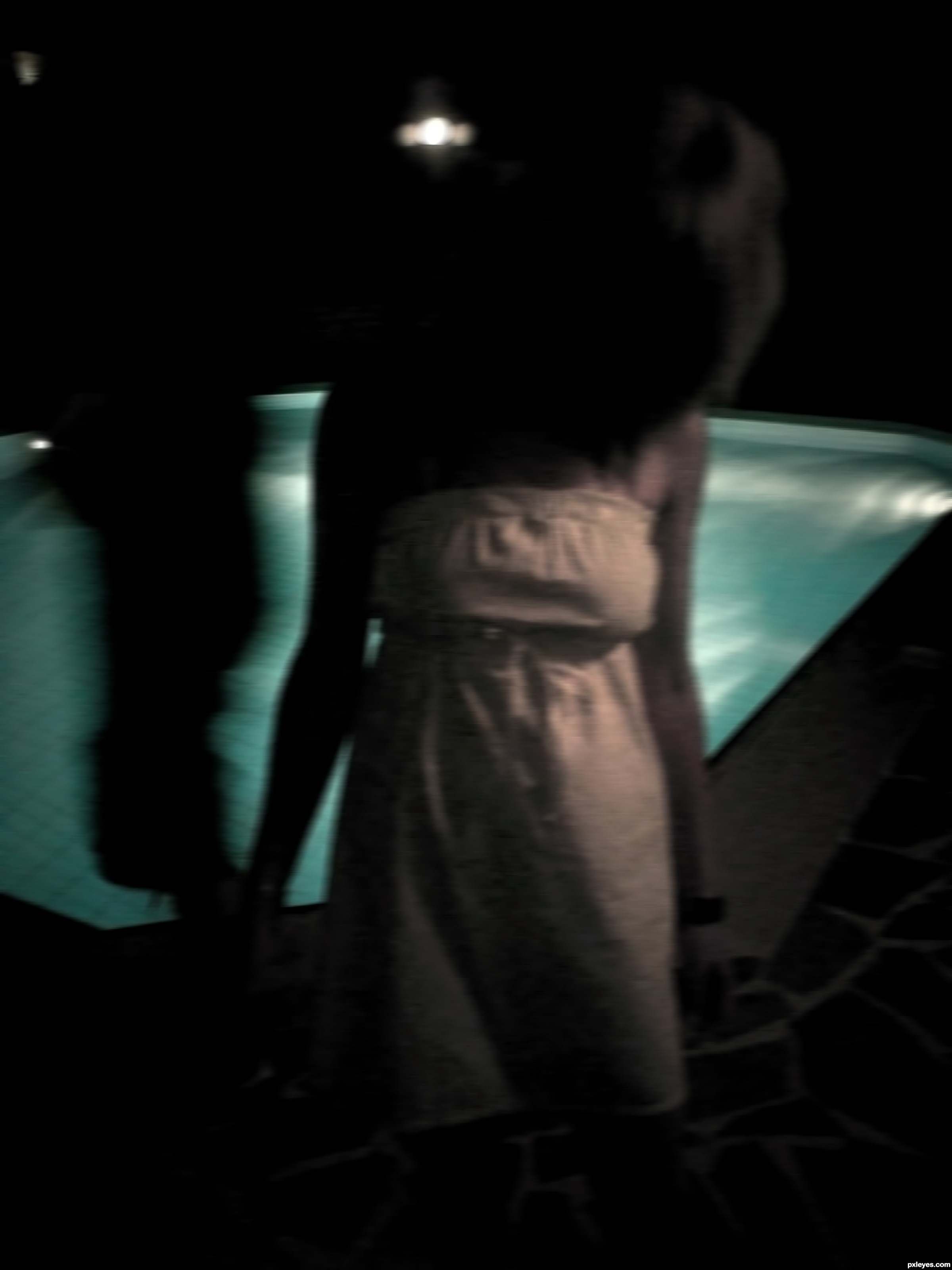 frame from 80s b horror movie picture, by deus for: pool side ...