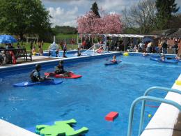 A busy village pool