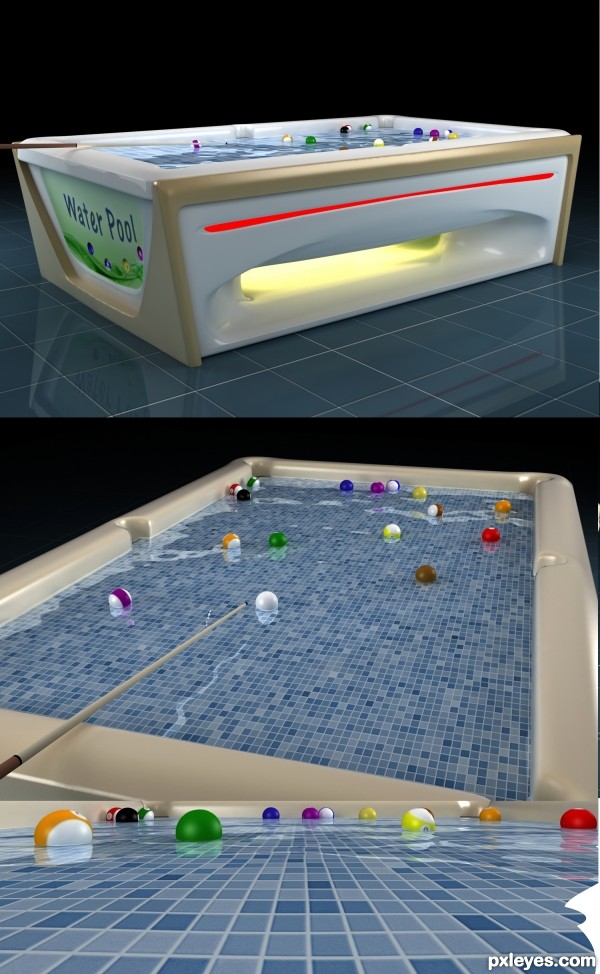 Creation of water pool table: Final Result