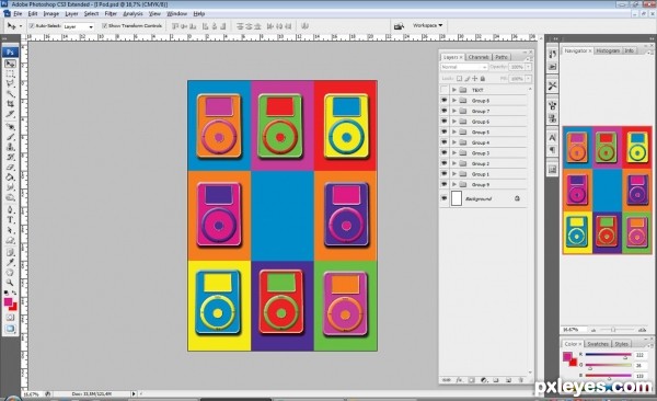 Creation of I love pop/pod art: Step 4