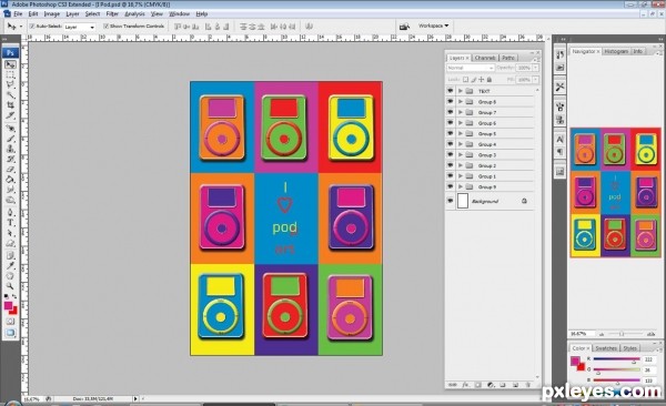 Creation of I love pop/pod art: Step 5