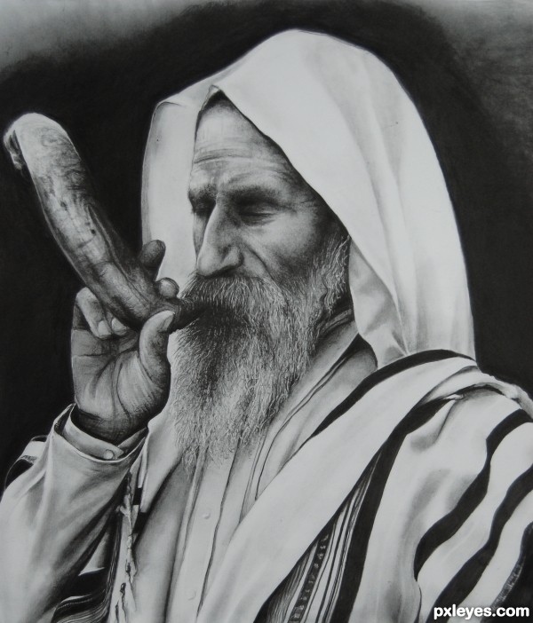 rabbi blowing shofar