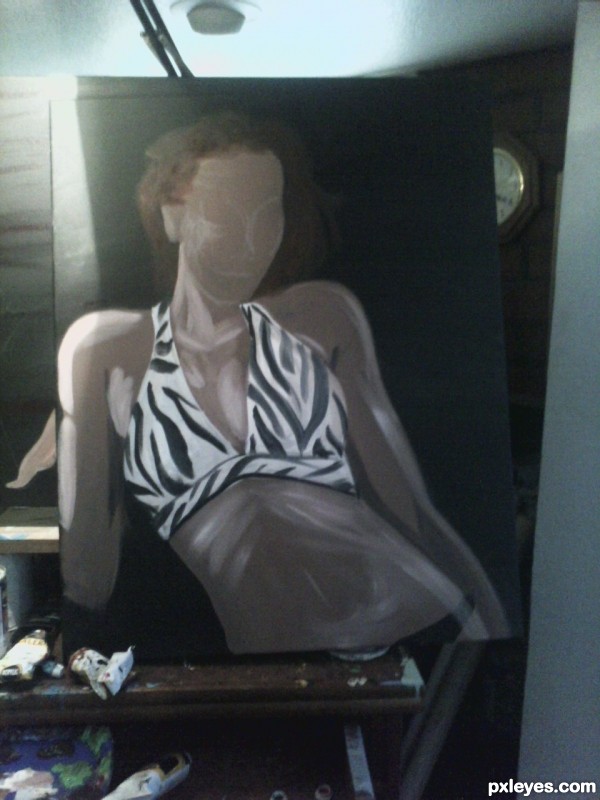 Creation of Girl With Green Eyes: Step 2
