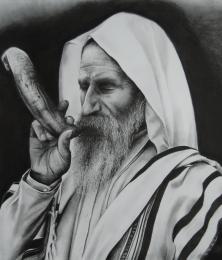rabbi blowing shofar