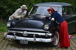 Posing over a Car