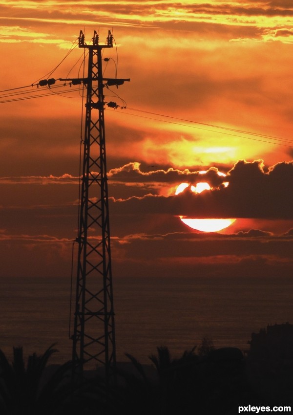 Power lines with a gift