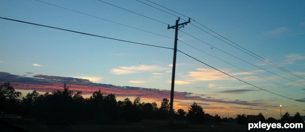 powerline sunset