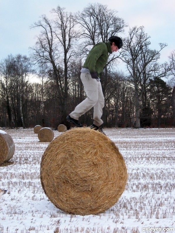 Riding a Hay Bale
