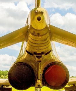 Jet plane tail view