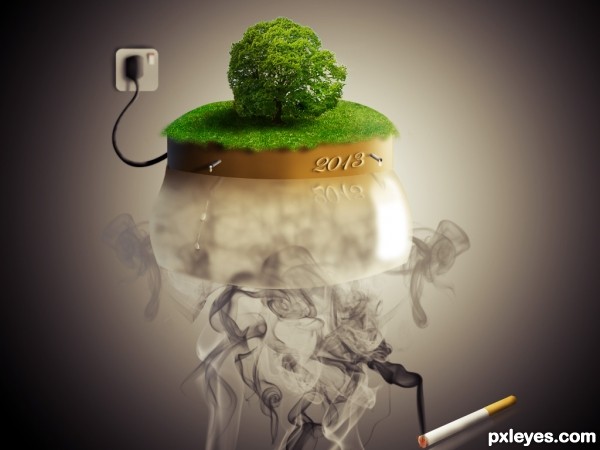 Creation of Plant the trees with smokes: Final Result