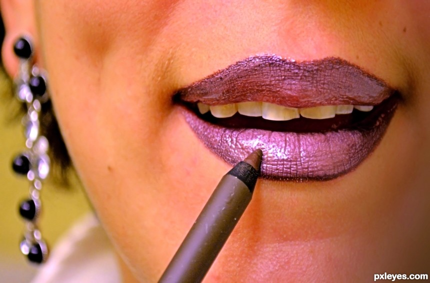 Purple lips! photoshop picture)