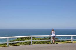 Girl and the handrail