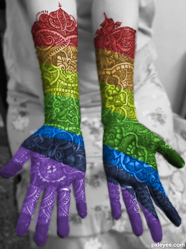 Rainbow Mehendi