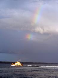 Lifeboat under the rainbow