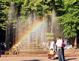 The rainbow takes a shower