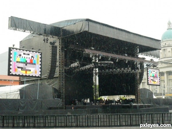 F1 padang stage area in rainy mode