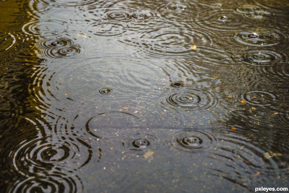 raining on the street