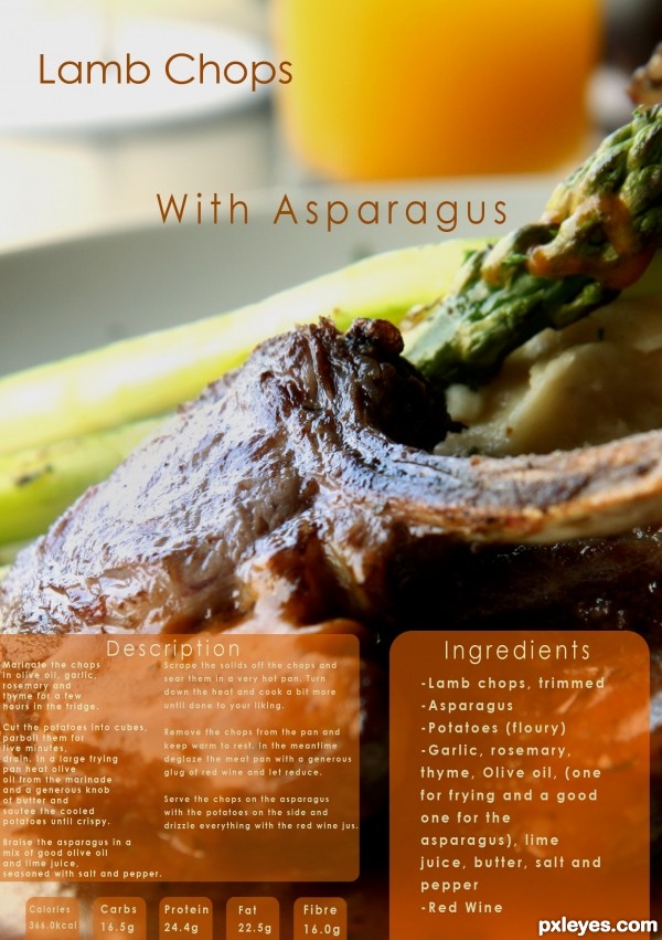 Creation of Lamb Chops with Asparagus: Final Result