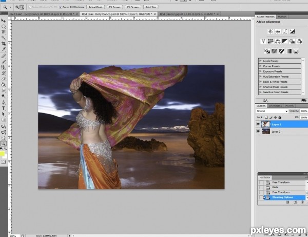 Creation of Belly Dancer on Red Lake: Step 1