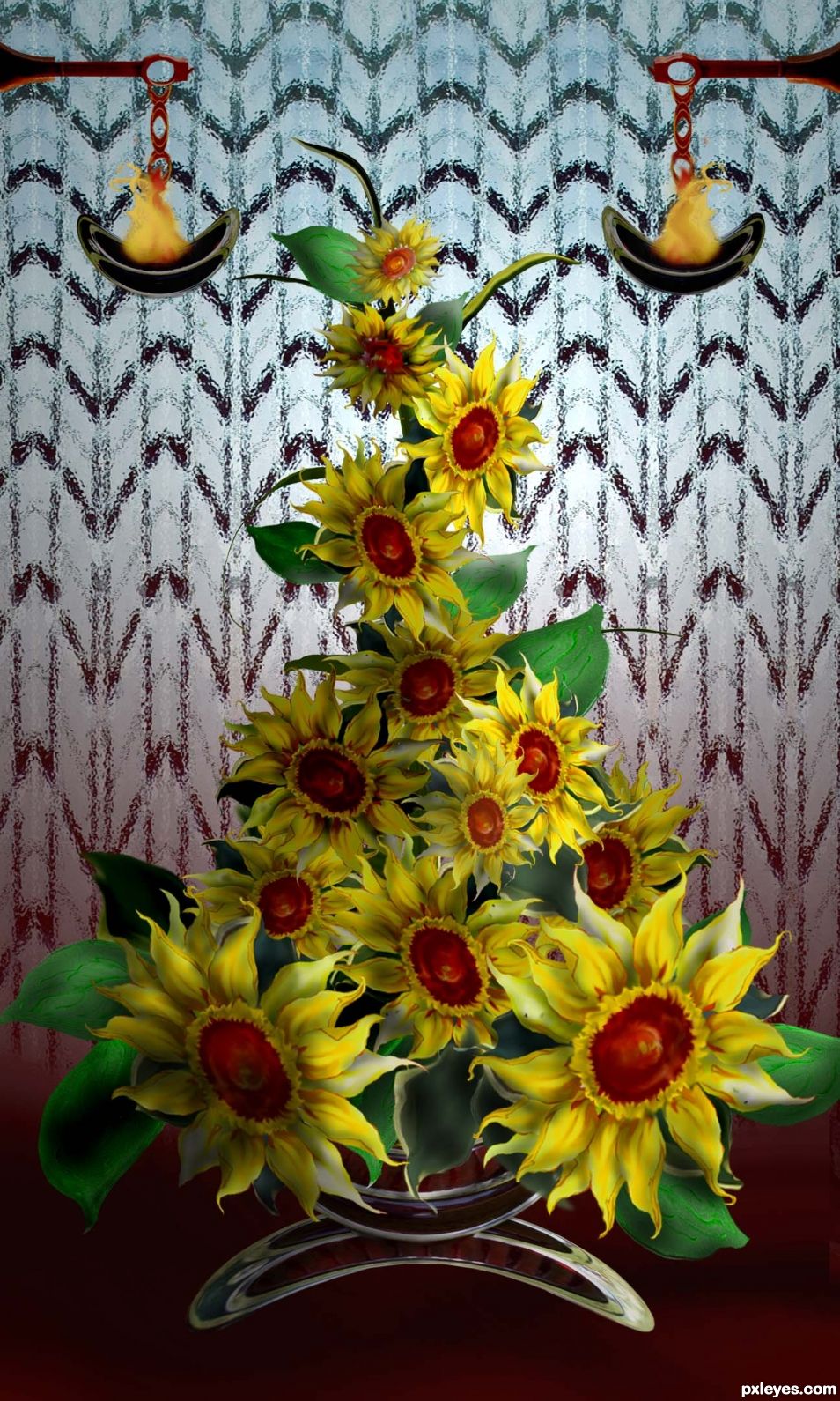 Creation of Sunflowers from My Garden : Final Result