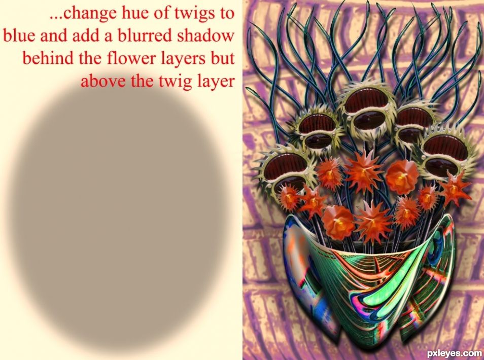 Creation of Reflector Flowers in the Wall  Vase: Step 17