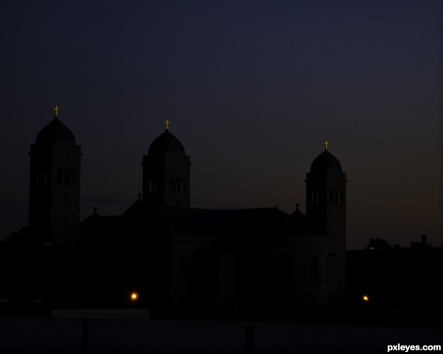 The glowing cross