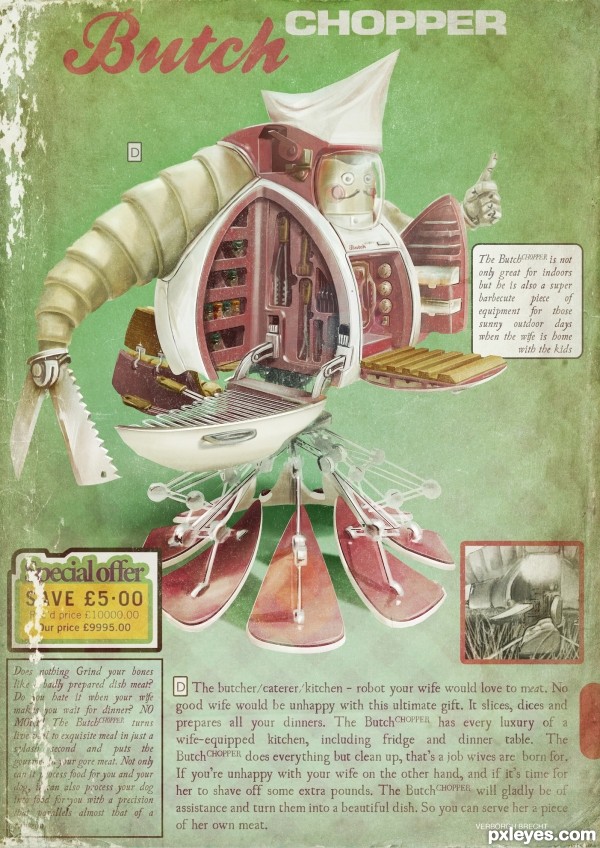 Creation of Butcher robot poster: Final Result