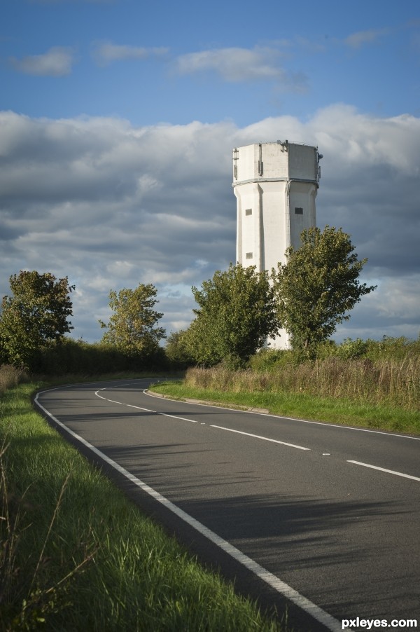 country road/water tower